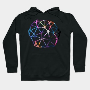 Original Sketchy Geometric Paper-Cut Art in Rainbow Hoodie